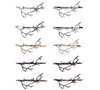 UKCOCO 10pcs Antler Branch Alloy Hair Clips Set, Mixed Silver Gold Bronze Colors, Side Hairpin Accessories for Women’s Styling and Daily Wear