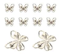 UKCOCO 10pcs Cat Eye Stone Butterfly Nail Art Decorations Rhinestones, Gold Alloy 3D DIY Manicure Patches for Female Nail Beauty Accessories