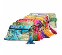 UKCOCO 10pcs Chinese Style Brocade Jewelry Pouch Set, Bracelet Storage Bags for Jade, Buddha Beads, and Accessories, Multi-color Drawstring Pouches for Travel Random Color Random Style