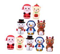 UKCOCO 10pcs Christmas Cartoon Finger Puppets for Parents Flexible PVC Hand Puppet for Storytelling Role Playing Birthday Party Favors