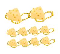UKCOCO 10pcs Cute Cheese Beaded Chain Pendant Keychain Vibrant Decorative Handbag Accessories for Backpacks Luggage and Unique Party Favors and Chic Decor