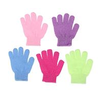 UKCOCO 10Pcs Exfoliating Gloves Five Finger Bath Mitts for Body Scrubbing and Massaging Random Colors Deep Cleanse and Revive Dull Skin Suitable for All Skin Types Random Color
