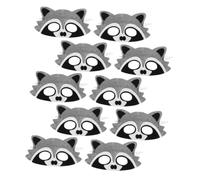 UKCOCO 10pcs Felt Animal Masks for Soft Lightweight Cartoon Raccoon Eye Covers Jungle Theme Birthday Party Cosplay Props for School Plays and Role Playing Activities