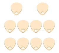 UKCOCO 10pcs Golden Teardrop Brass Tags for DIY Jewelry Making, Polished Finish Metal Stamping Blanks, Small Flat Brass Charms Suitable for Crafting and Engraving Projects
