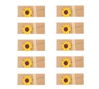 UKCOCO 10pcs Natural Kraft Paper Lipstick Case and Perfume Packing Box 8.7x5.5x2.8cm Small Box Set with Sunflower Print for Wedding and Cosmetic Storage