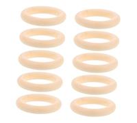 UKCOCO 10Pcs Natural Wooden Rings for Crafts Unfinished Solid Wood for DIY Jewelry Making Macrame Projects and Decorative Connectors Unique Grain Patterns