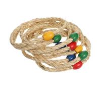 UKCOCO 10PCS Outdoor Ring Toss Game with Bright Colored Twine Rings Educational Throwing for Boys and Enhances Eye Hand Coordination and Color Recognition Natural Hemp Random Color