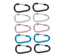 UKCOCO 10pcs Portable Alloy Bottle Hooks Reusable Kettle Clips Egg Shaped Design Mixed Colors for Securely Connecting Water Bottles to Bags Bikes and More