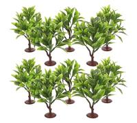 UKCOCO 10pcs Realistic Mini Trees Model, Lifelike Artificial Plants for Architectural Model Train Scenery, Micro Landscape Decor for Crafting and Party Displays