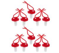 UKCOCO 10pcs Red Wool Felt Mushrooms DIY Craft Materials Small 6.5cm X 3cm Mushroom Headpiece Ornaments for Arts and Sewing Projects