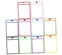 UKCOCO 10Pcs Reusable Transparent Dry Erase Pockets Sheet Protectors for Office and Classroom Use Portable Writable PVC Sleeves with Wear Resistance and Easy Storage