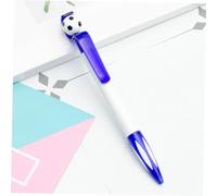 UKCOCO 10Pcs Soccer Ballpoint Pens with Non Slip Grip Blue Retractable Drawing Pens for Office School Party Favors Smooth Writing and Portable Clip Design