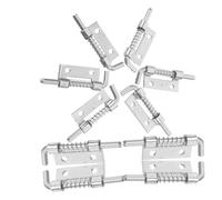 UKCOCO 10pcs Spring Loaded Bolt Latch with Automatic Rebound Design, High Strength Galvanized Iron Flat Pin Hinge for Basement and Warehouse Gate Lock System