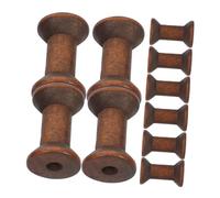 UKCOCO 10Pcs Vintage Wooden Empty Spools Handmade Solid Wood Bobbins for Sewing Embroidery Ribbon Crafts Durable Natural Texture DIY Home Studio Decoration
