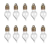 UKCOCO 10pcs Waterdrop Shaped Mini Glass Wish Bottles Cap Glass Vial Jars for DIY Crafts Necklace Pendant Perfume Bottles Gift Decoration