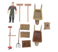 UKCOCO 11 Pcs Miniature Farm Tool Set Realistic Agricultural Implement Models for Table Decor and Scene Ornaments for Educational Play and Home Decoration