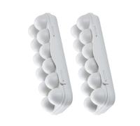 UKCOCO 12-cavity Gray Egg Storage Box 2pcs Egg Preservation Container Sturdy Plastic Holder for Refrigerator Space-saving Dispenser