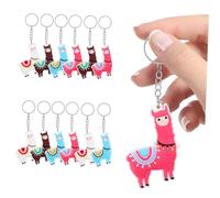 UKCOCO 12 Pcs Cute Alpaca Keychains Cartoon Animal Key Rings for Handbags Backpacks and Purses Charms for and Party Bag Fillers