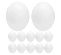 UKCOCO 12 Pcs Realistic Fake Bird Eggs (1.9x1.4cm) - Solid Plastic Eggs for Breeding Simulation - Mini Finch & Canary Nest to Encourage Hatching & Easter DIY Craft Ornaments