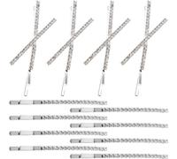 UKCOCO 12 Pcs Rhinestone Hair Clips Metal Hair Clip X Shaped Silver Delicate Classic Simple Not Easy to Deform Adorned with Rhinestone for Birthday and Attending Parties