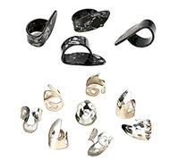 UKCOCO 12Pcs Adjustable Finger Picks Set Metal Thumb Picks for Guitar Guitar Plectrum Replacement Comfortable for Fingerstyle Playing