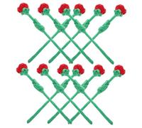 UKCOCO 12Pcs Bendable Stem Plush Rose Bouquet Home Flower Decor Soft Artificial Flowers for Living Bedroom Wedding Party Craft Projects