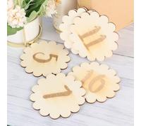 UKCOCO 12pcs Birth Month Number Cards for Newborns and Infants, Keepsake Photography Props Made of Wood with Creative Beige Design, for Shower and Social Media Photo Sessions