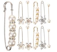 UKCOCO 12pcs Brooch Safety Pin Clothing Accessory Alloy Mixed Style Fashionable Delicate Shawl Clip for Ladies Women Suitable for Formal Occasions Assorted style