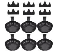 UKCOCO 12pcs Calligraphy Set with Black Plastic Inkwells and Brush Holders, Chinese Painting Paperweight and Pen Stand for Study Room Decor and Art Craft Supplies