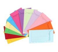 UKCOCO 12pcs Colorful Kraft Paper Cash Budget Envelopes Set with Expense Tracking Sheets for Students and Office Budgeting, Decorative Money Envelopes for Financial Planning and Expense