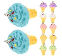 UKCOCO 12pcs DIY Ice Cream Charms Set Mixed Colors Resin Pendants for Jewelry Making Bracelets Necklaces Craft Accessories for DIY Supplies