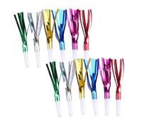 UKCOCO 12pcs Glitter Fringed Party Whistles Noise Makers for Random Color Blowouts for Birthday Christmas and Wedding Celebrations Party Favors Random Color