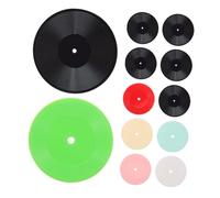 UKCOCO 12pcs Mini Dollhouse Vinyl Records Set, Black Miniature Phonograph Record Props for Dollhouse Music Room Decor and Doll Accessories