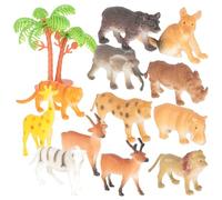 UKCOCO 12pcs Mini Plastic Forest and Desert Animals Figures Set, Wild Animal for ’ Educational Play and Shower Cake Decorations, Realistic Jungle Creatures Collection and Party