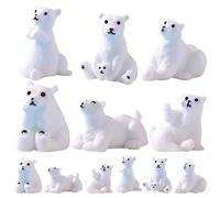 UKCOCO 12pcs Miniature Bear Figurines Adorable Bear Decor for DIY Garden Flower Pot Layouts Realistic Design for Various Scenes