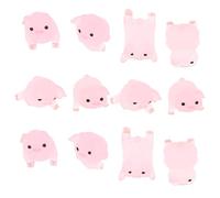 UKCOCO 12Pcs Pig Resin Charms for DIY Crafts Cute Pig Ornaments Colorful Tree Decoration for Phone Cases and Photo Frames for Craft Enthusiasts