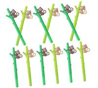 UKCOCO 12Pcs Portable Creative Student Gel Ink Pens Cute Monkey Design Lightweight Plastic Business Sign Pens for Daily Writing and Gift Use