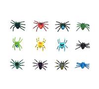 UKCOCO 12pcs Realistic Plastic Spider Halloween Decoration Scary Prank Props Indoor Decorative Models for Party and Educational Use