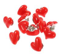 UKCOCO 12pcs Red Heart Brooch Pins Lightweight Resin Lapel Pins for Suit and Hat, Easy to Take, Romantic Minimalist Style for Daily Life and Wedding Accessories