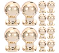 UKCOCO 12Pcs Small Spherical Knobs Decorative Round Drawer Pulls Polished Gold Plastic Furniture Handles for Kitchen Cupboard Wardrobe Bathroom Hardware Diameter 25Mm