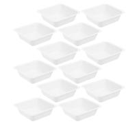 UKCOCO 12pcs Square Plastic Weighing Dishes 100ml Lab Weigh Bowls Food Preparation Trays Anti-Static Lightweight Sample Containers for Scientific and Kitchen Use
