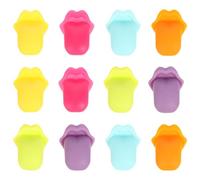 UKCOCO 12pcs Tongue Shaped Wine Glass Markers Cup Markers Silicone Party Theme Creative Unique Design Convenient for Bars Nightclubs