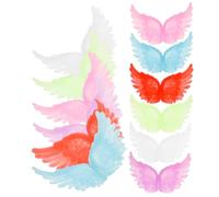 UKCOCO 12pcs Translucent Luminous Angel Wings for DIY Garment Wing Decor Small 10cm Glow-in-the-Dark for Costume Backpack and Craft Projects Random Color