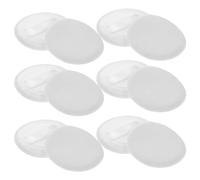 UKCOCO 12pcs White Velvet Powder Puff Set, 45mm round Cotton Face Makeup Pads with Satin Ribbon, Supple Cosmetic Applicators for Loose and Pressed Powder Use