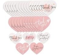 UKCOCO 150Pcs Heart Shaped Thank You Cards Shower Wedding Small Copperplate Paper with Elegant Design for Expressing Gratitude and Decor