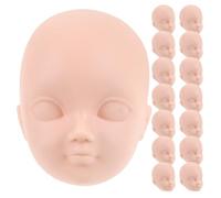 UKCOCO 15PCS Simulation Doll Heads: Soft Plastic Makeup Practice Heads for DIY Repainting Mini Body Mannequin Parts for Doll Princess Making and Repair Accessories
