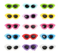 UKCOCO 15pcs Sunglass-shaped Pet Hair Clips Plastic Cat Hair Accessories | 15pcs Set, for Large-scale Activities and Occasion, Unique Design with Chic Charm, Photo Prop Styling Random Color