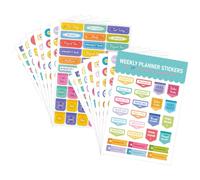 UKCOCO 16 Sheets Daily Planner Stickers Set for Journaling and Scrapbook, Creative Adhesive Diary Stickers W nd Month Labels, DIY Supply for Office and School Organizers