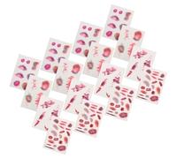 UKCOCO 16 Sheets Halloween Fake Scars Temporary Tattoo Stickers Set with Realistic Bruise Cuts and Wounds for Face and Body Makeup, Halloween Party Supplies for Women and Adults