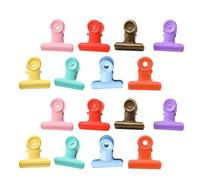 UKCOCO 16pcs Candy Color Metal Dovetail Clips Document Sorting Paper Clamps for School Office Supplies, Small Receipt and Food Bag Fresh-Keeping Clips Assorted Style